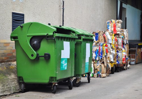 Commercial waste being collected in South West London