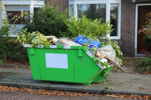 Recycling bins arranged for collection in South West London